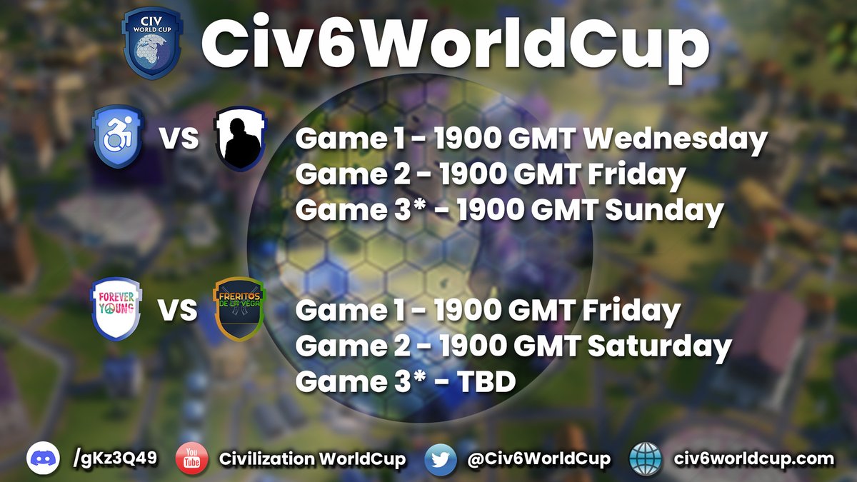 Civ6WorldCup's tweet image. Helloooo everyoneee!!! Let's staart the playoff!!!

More info on our page civ6worldcup.com

#onemoreturn #letsstart #game