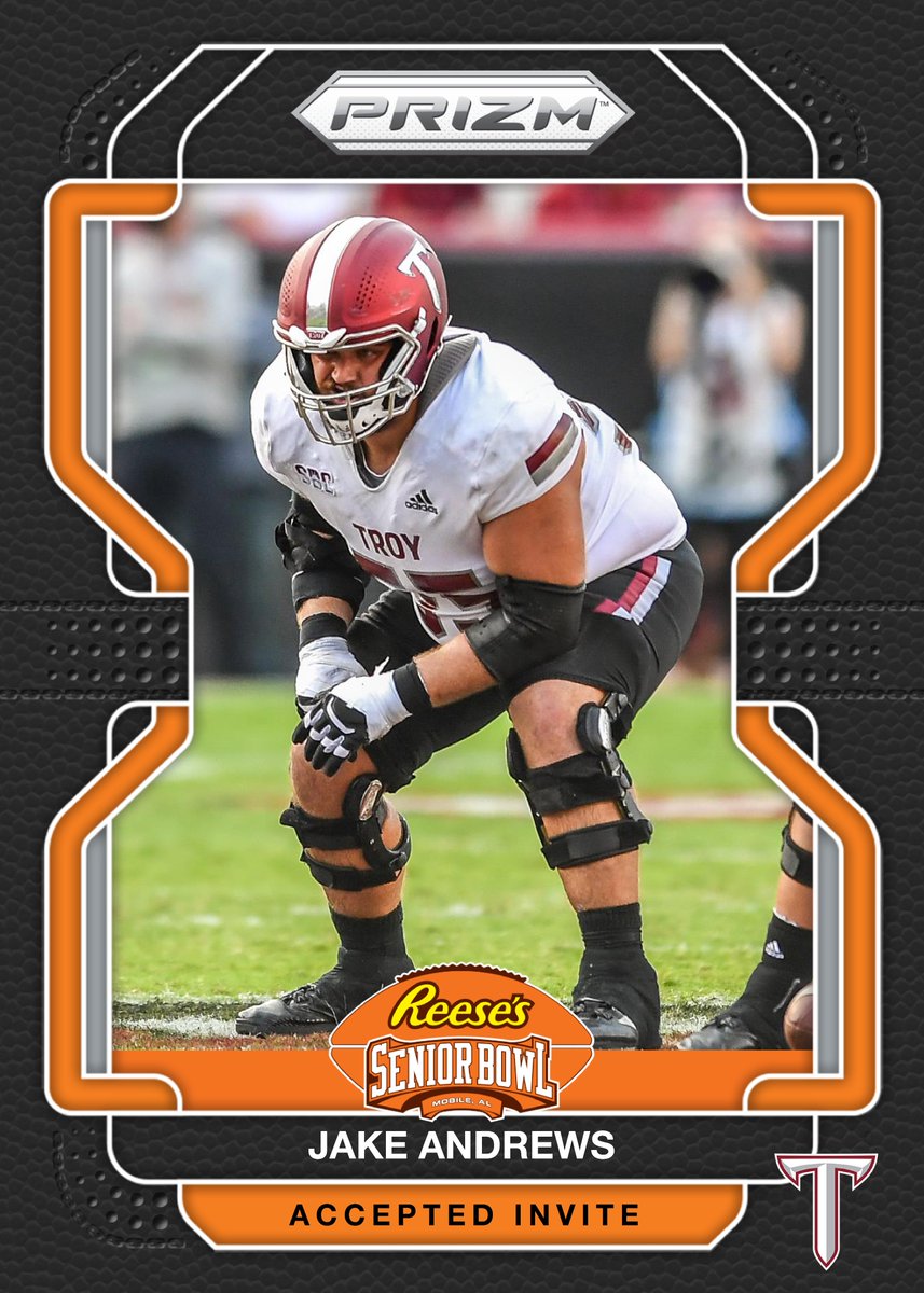 Officially Accepted! OL Jake Andrews <a href="/jakeandrews55/">Jake Andrews</a> from <a href="/TroyTrojansFB/">Troy Trojans Football 8x⚔️</a> is headed to the 2023 Senior Bowl #RiseToBuild #OneTROY #TheDraftStartsInMOBILE™️

@JimNagy_SB <a href="/PaniniAmerica/">Panini America</a> #RatedRookie