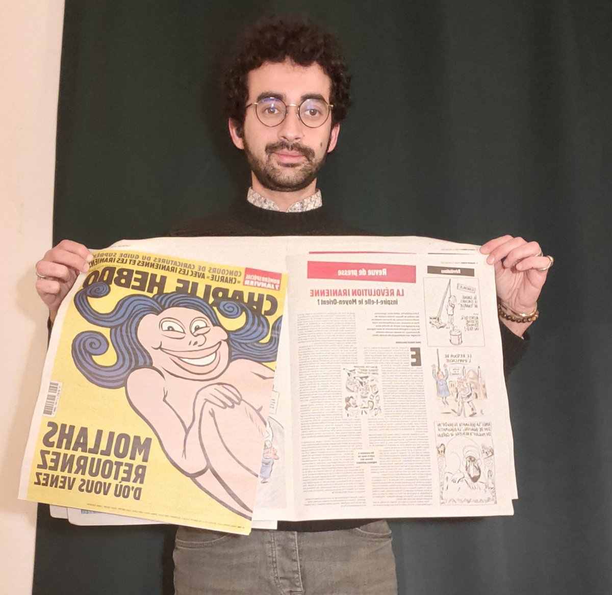 Nouvelle chronique
La révolution iranienne inspire-t-elle le Moyen Orient ? 
#CharlieHebdo 
#Toujourscharlie 
#IranRevoIution 
#Iran 
#droitdesfemmes
#libertedexpression