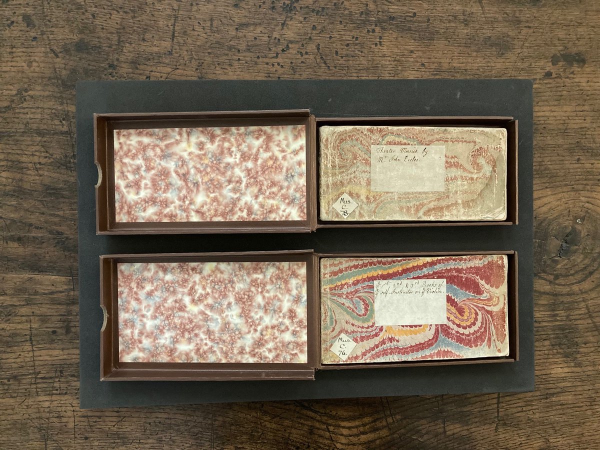 BedesBooks's tweet photo. We take special collections appointments on Wednesdays and Thursdays.  

Among the call ups today are these two rather lovely things from our early printed music collections: https://t.co/2setUnICmm