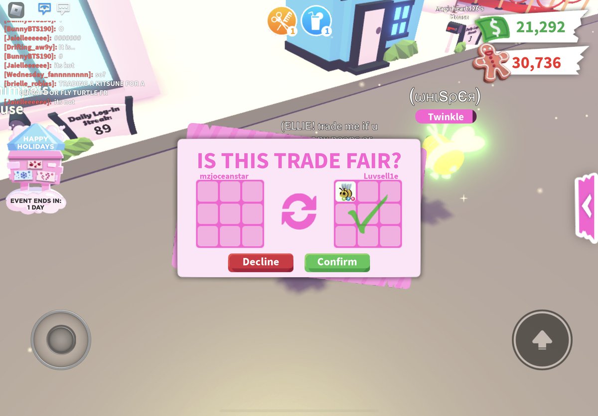 itzmichxx's tweet photo. 1st proof:
She went first in adopt me and then i went second and gave a mm2 knife :)
#adoptmetrading #mm2trading #crosstrading https://t.co/aCHNit6vIL