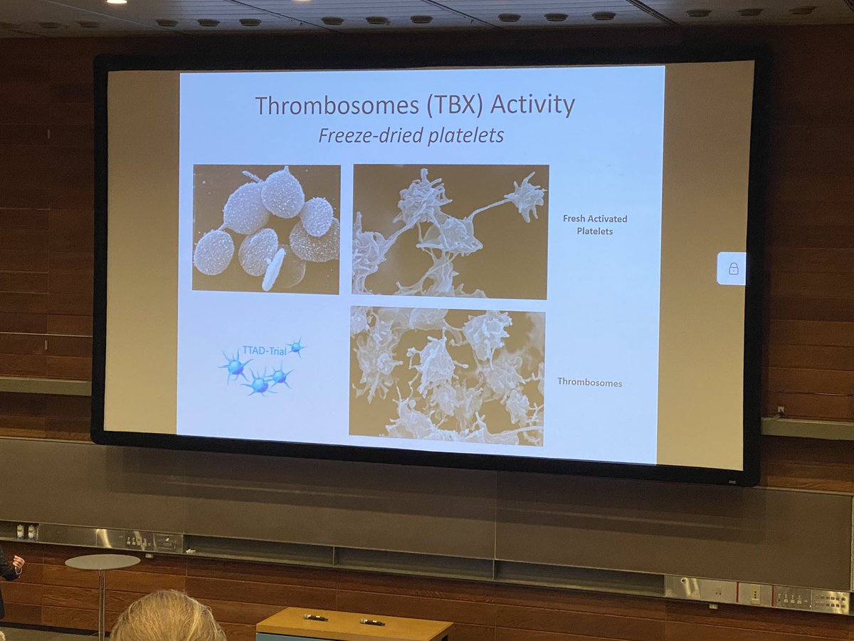 Jonoliverwhite's tweet photo. @DASAIMdk #platelets #trauma @SorenRudolph @J_Stensballe #rigshospital Exciting future for massive transfusion strategies https://t.co/sZwPsCi0hd