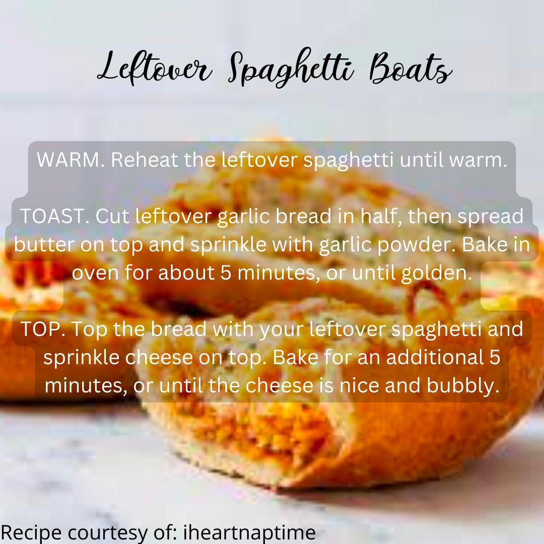 transvertotech's tweet image. It's National Spaghetti Day! Why not make those leftovers even better with this "Spaghetti Boat" recipe?!

#leftoverhack #foodwastereduction #foodwaste #Transverto #sustainability #reducereuseregenerate