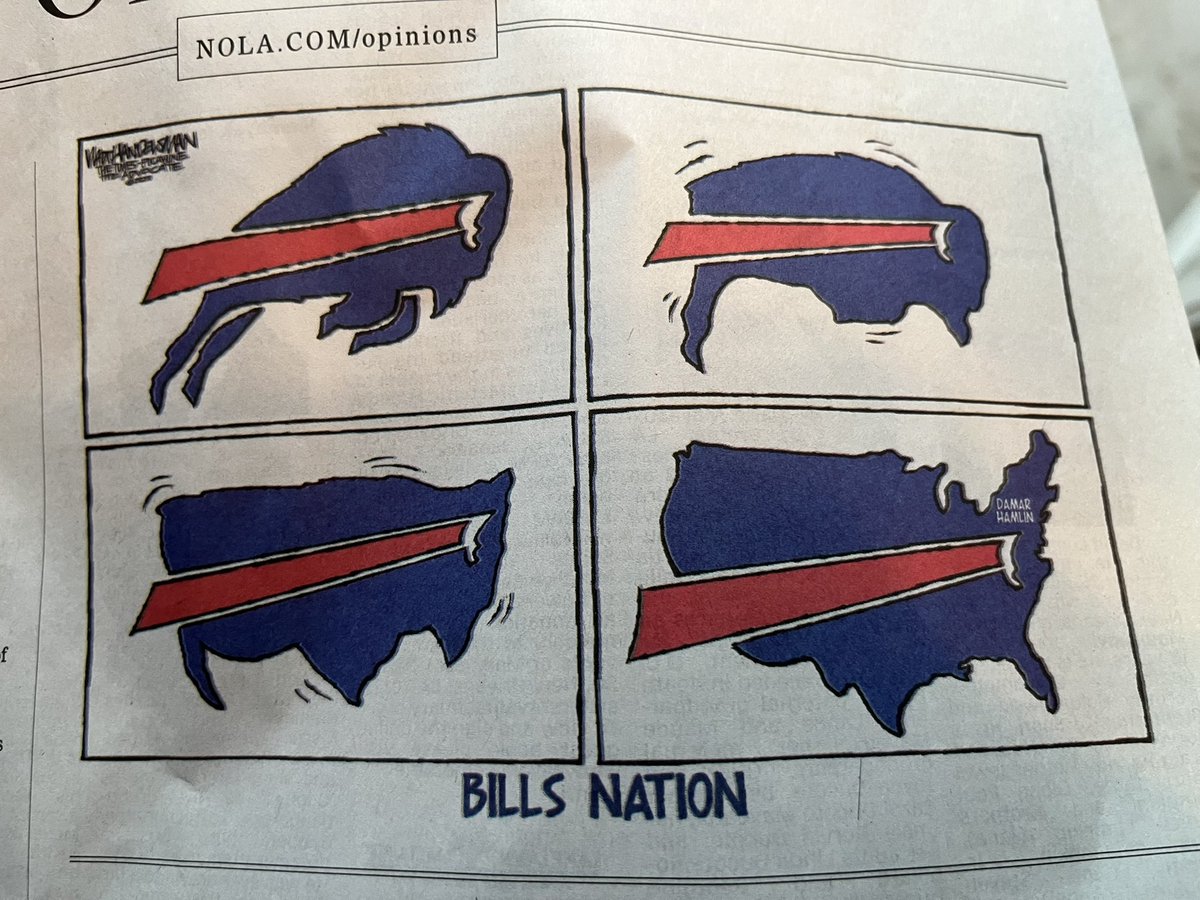 What a meaningful illustration today by renowned #NewOrleans artist Walt Handlesman <a href="/NOLAnews/">NOLA.com</a>.
#DamarHamlin #BillsMafia <a href="/BuffaloBills/">Buffalo Bills</a> 
#Nola #Saints <a href="/Saints/">New Orleans Saints</a> <a href="/NFL/">NFL</a> 
<a href="/AdamSchefter/">Adam Schefter</a> <a href="/Realrclark25/">Ryan Clark</a> <a href="/danorlovsky7/">Dan Orlovsky</a> <a href="/RhettNFL/">Rhett Lewis</a> <a href="/SlaterNFL/">Jane Slater</a> @diannaESPN 
<a href="/wdsu/">wdsu</a> <a href="/Hearst/">HEARST</a> <a href="/HearstTV/">Hearst Television</a>