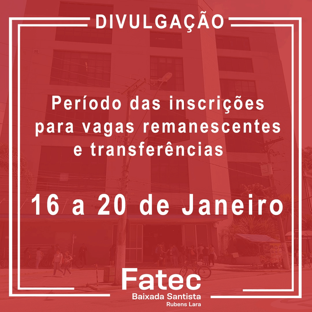 FatecRubensLara's tweet photo. Foi divulgado hoje (4), o edital de abertura para inscrições para solicitação de transferência para vagas remanescentes.
Se você precisa ou quer mudar de turno ou curso e gostaria de ser um #Fatecano, acesse: https://t.co/Jl09Jg0jOd https://t.co/WjJHooxsWH
