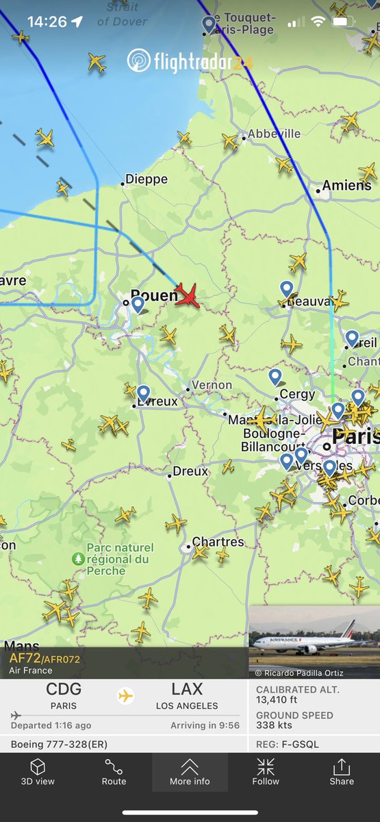 Squawk7700uk's tweet photo. Descending again and back on heading for Paris https://t.co/PCHaYUqusq