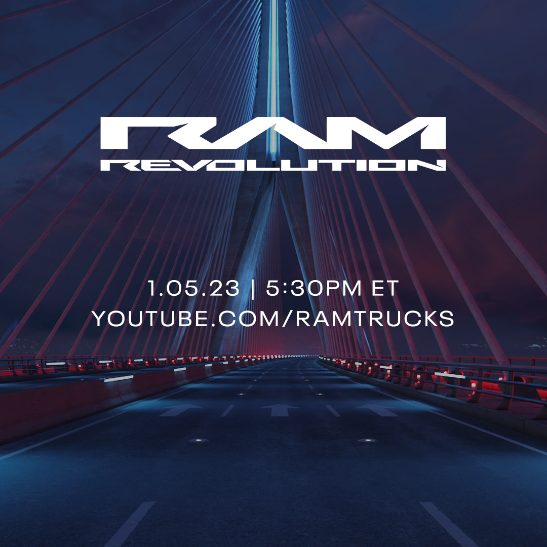 A bold new vision for the future of electric trucks is coming. Don’t miss the #RamRevolution Concept reveal tomorrow 1.05.23 at 5:30 pm ET. bit.ly/Ram-Revolution

Concept model. Not available for purchase.