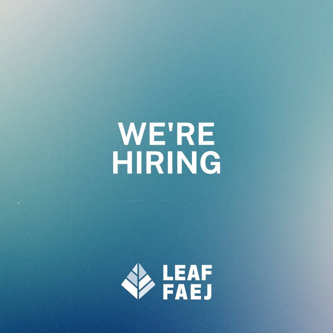 📢 Attn: law students! LEAF is hiring for 2 summer positions: - Indigenous Summer Law Student - John S. Poyen Intern (@UCalgary 1L+2L) Applications are due January 23. Learn more: leaf.ca/about-leaf/emp…