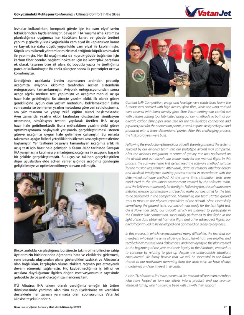 VatanJet dergisinin ocak ayı sayısında biz de varız!

Dergilerinde takımımıza yer verdikleri ve destekleriyle her zaman yanımızda oldukları için VatanJet’e teşekkür ederiz.