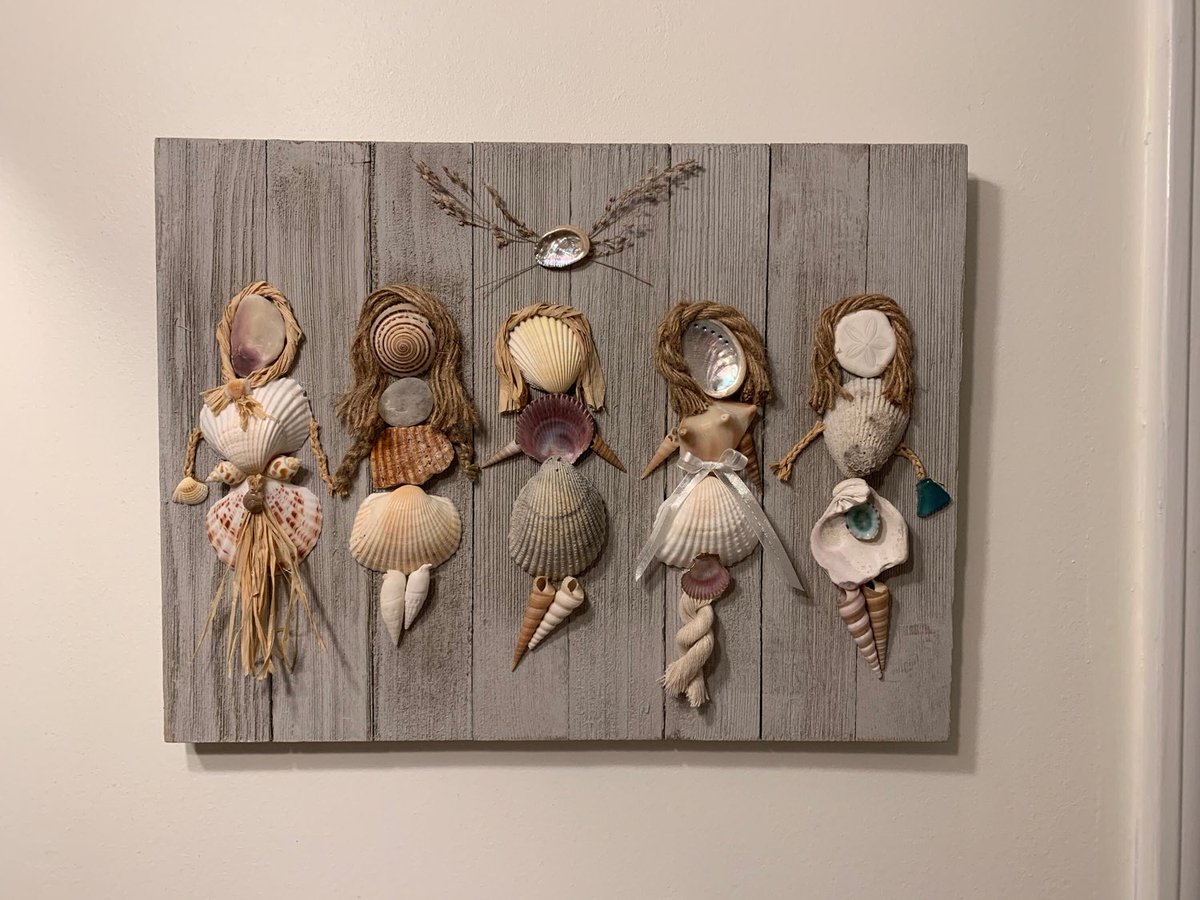 coreycarter83's tweet photo. Seashell People Sign / Five Beach Sisters & Friends #shellpeople #seashellart https://t.co/pJS5Uaot9J https://t.co/M9AUfym3Ws