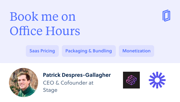 joekim91's tweet photo. We just had a game changing Office Hours with @pjdgallagher to improve our pricing strategy for our investor and startup clients.

If your startup is working on pricing - I recommend booking PDG to learn about price leveling, structure, metrics, add-ons, and packaging! https://t.co/1HaMfyUYdl