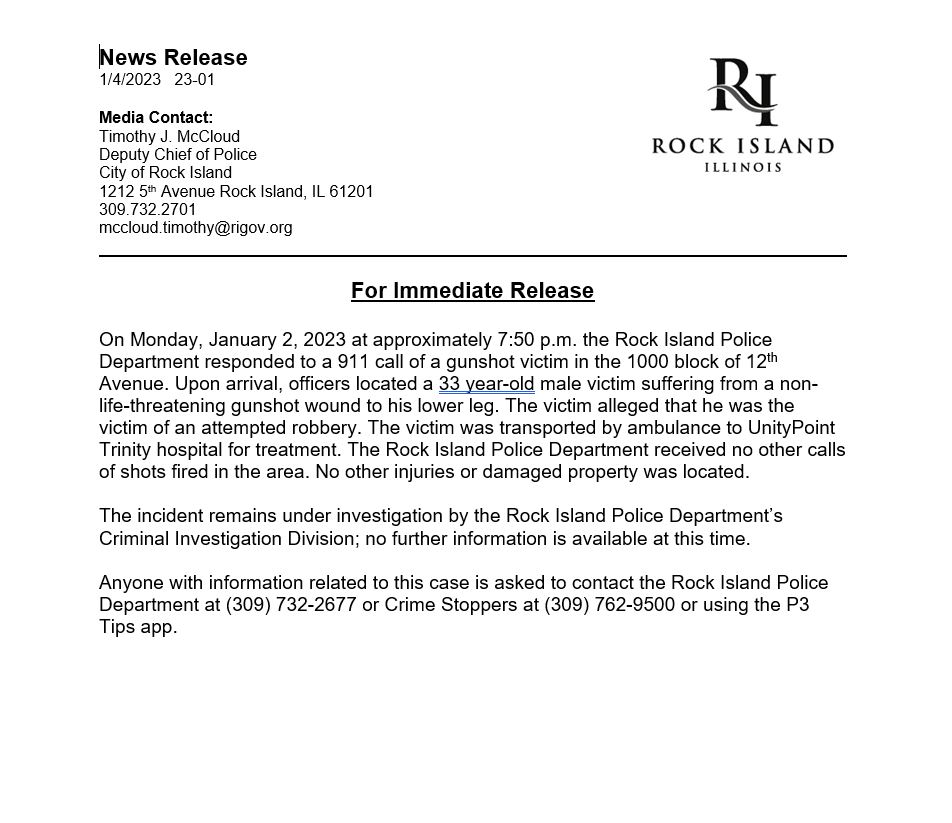 RockIslandPD's tweet photo. #RIPD For Immediate Release https://t.co/krX3zPCtEd