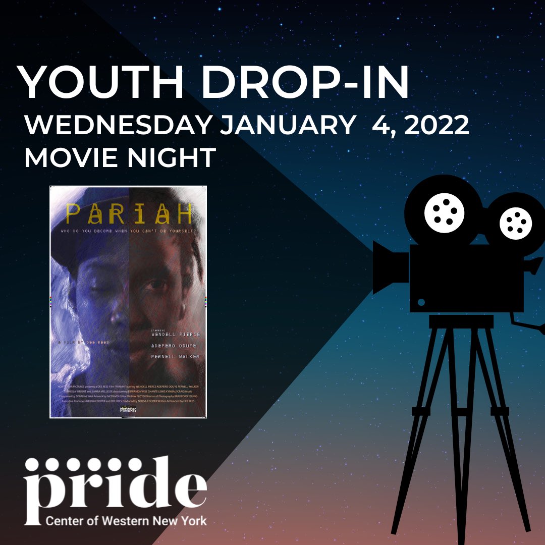 We're screening the movie Pariah for tonight's youth drop-in event from 3-6pm. Youth ages 13 to 18, feel free to stop by and enjoy movie night with us! See you there!!