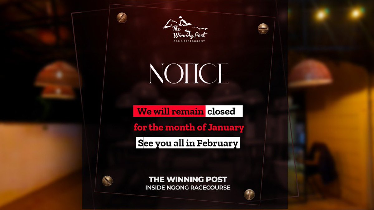 After a beautiful year 2022, we are taking a little break.
See you agin in February ☺️👐🏾

#weareclosed #barclosed #nightclub #party #restobar #clubbing #nightlife #winningpost #winningpostke #newyear #2023