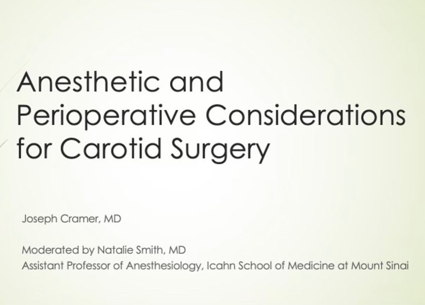 GRAND ROUNDS: Thanks to Dr. Joe Cramer, CA3, for a highly informative grand rounds on anesthesia for carotid artery surgery. Facilitated by Dr. Natalie Smith.