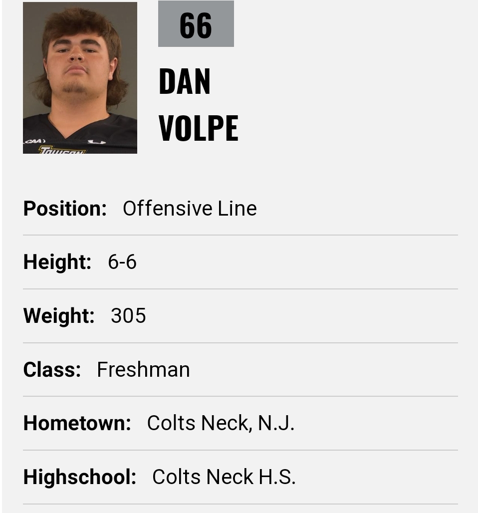 Towson true freshman OL Dan Volpe entered the transfer portal; he was named a freshman All-American after this season <a href="/DanVolpe71/">Dan Volpe</a> <a href="/mfarrellsports/">Mike Farrell</a>