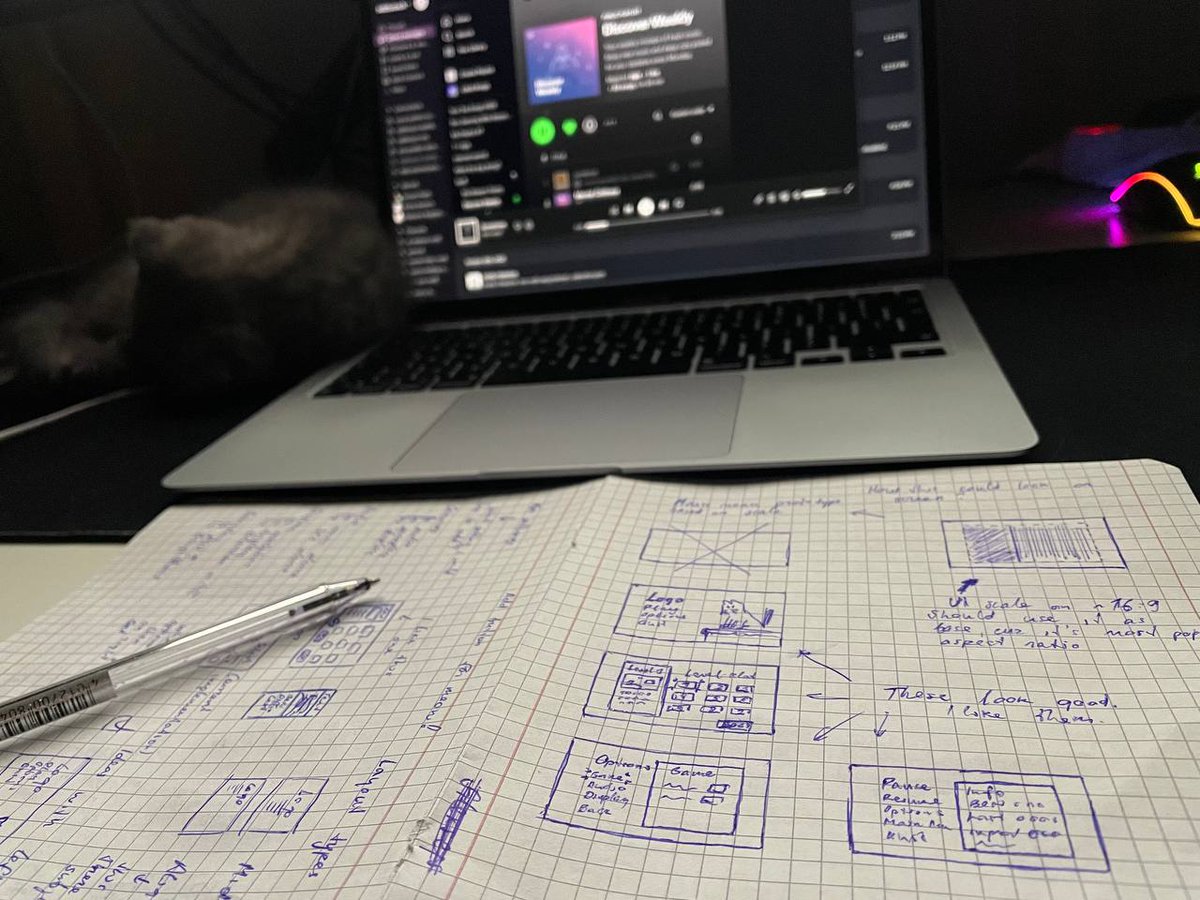 hackerman_xd's tweet image. Yesterday I started work on remake of UI, but after few tries in concluded that I don&apos;t really have plan how I want UI to look like. So I took good old pen and paper and planned out some UI layouts. Now I can go back to Aseprite and start drawing

#gamedev #whitecatgame #gameui