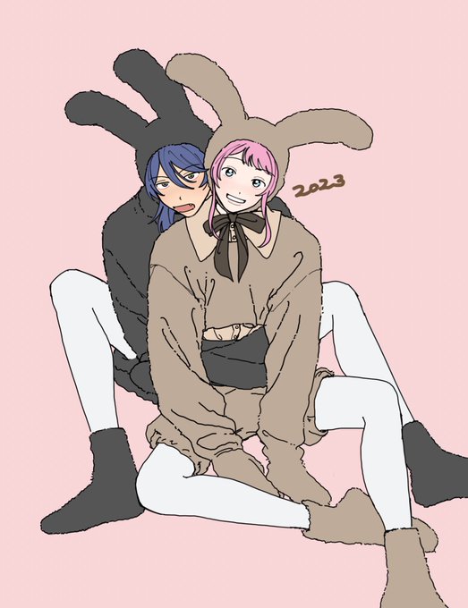 「pink hair rabbit costume」 illustration images(Latest)