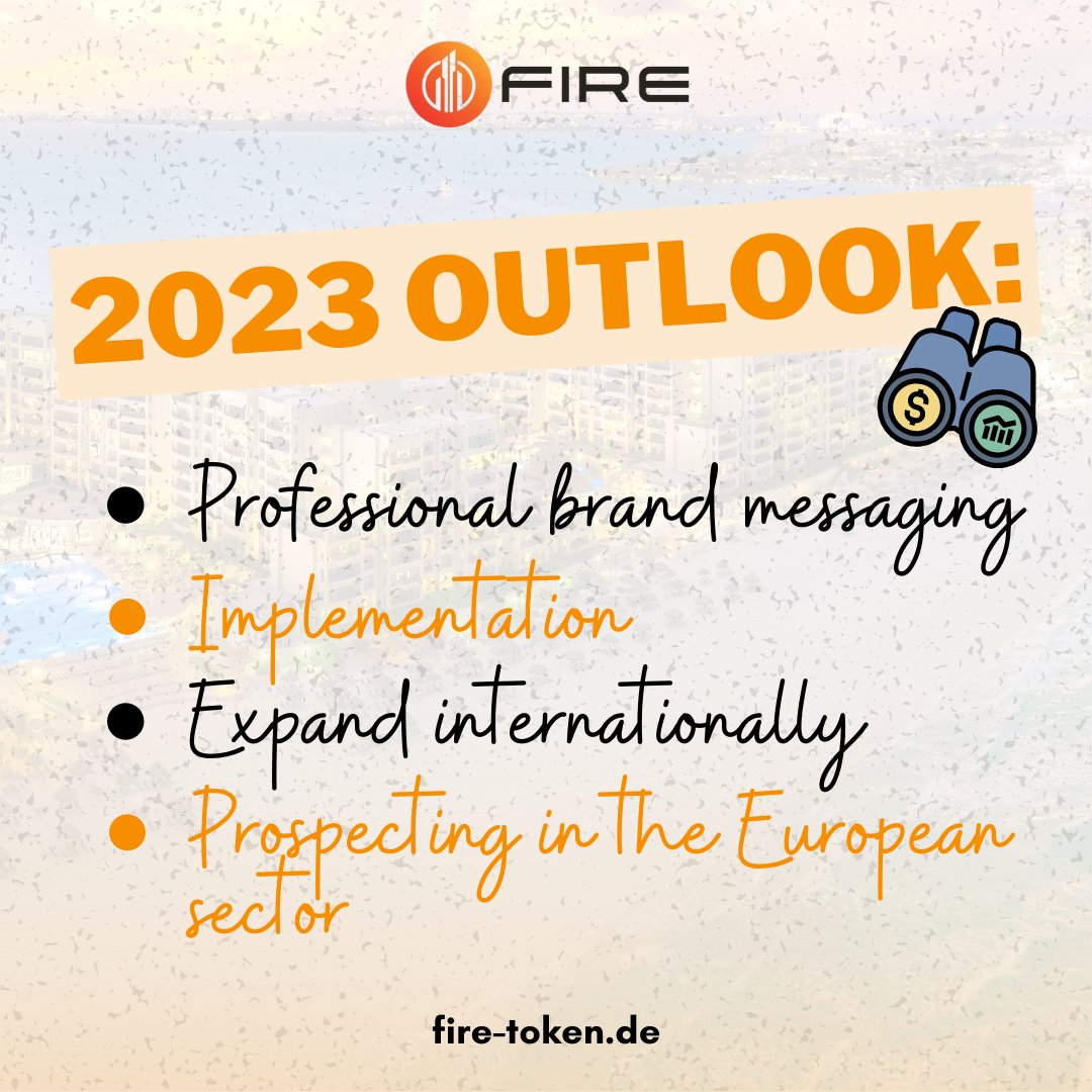 bit.ly/firetoken_de

Fire’s 2023 outlook is here! We are sailing through this journey with the whole community on board. Dare to join?

Find out more through Fire’s Youtube video: Outlook for 2023 and sign up via fire-token.de.

#firetoken #crypto  #realestate