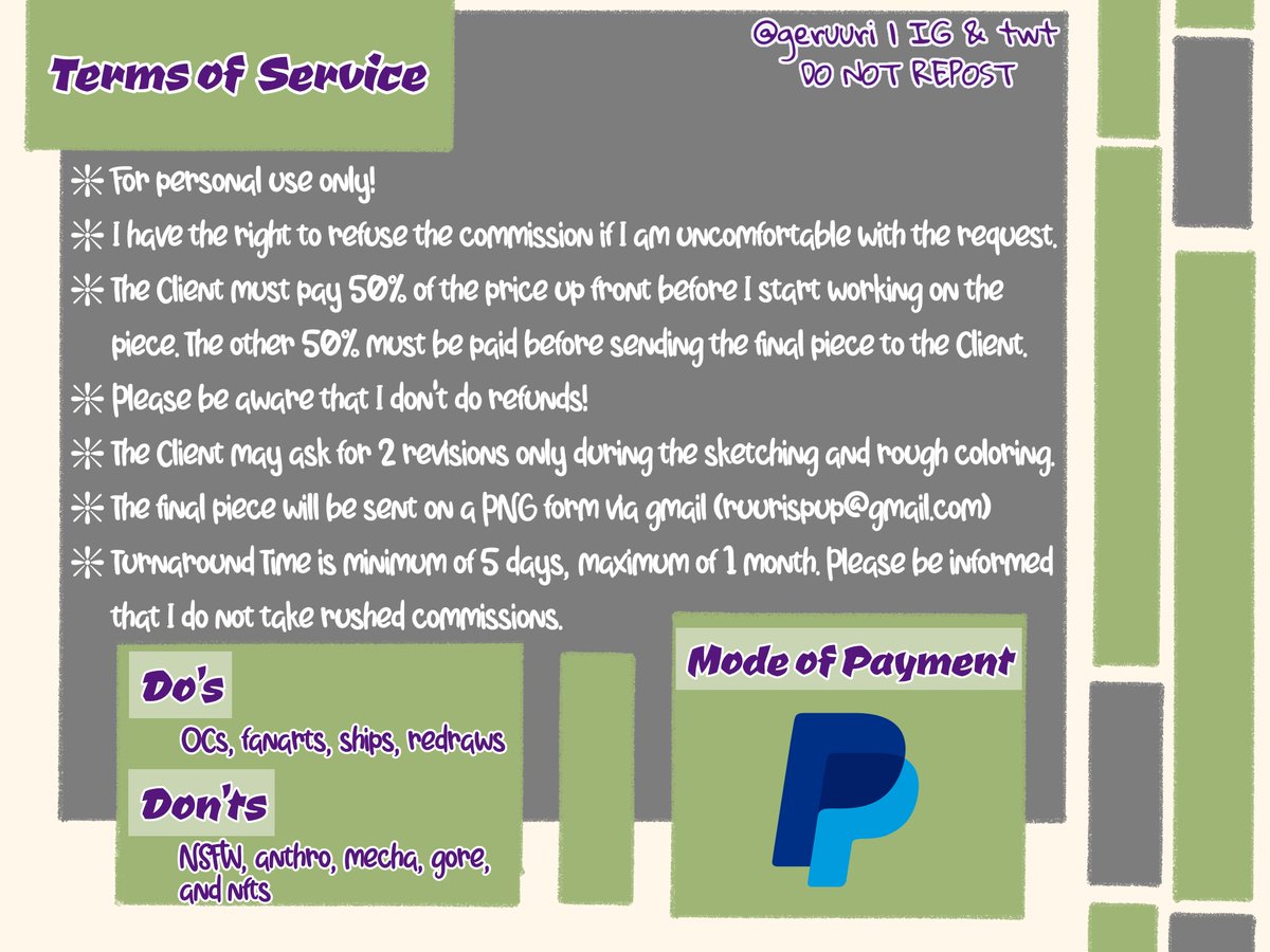 geruuri's tweet image. Hello! My commissions for 2023 are open! Feel free to slide into my dms if interested, I'll be happy to work with you~ 
Rts, likes and ko-fi donations are appreciated! It would be a great help for my future college fees🥰 have a great day! #ArtistOnTwitter #commissionsopen #comms