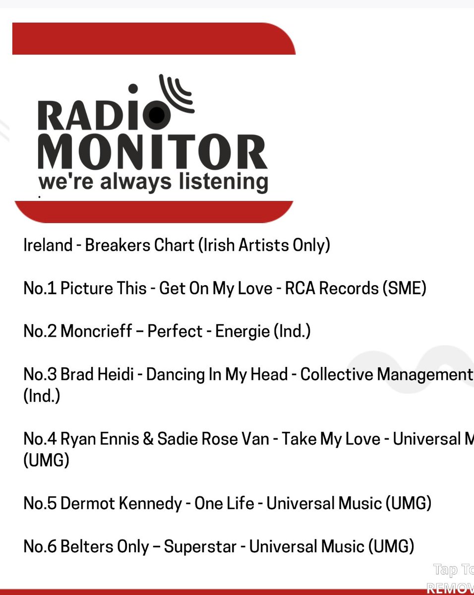 We are Number 3 on the Irish Radio Chart! ❤️☘️🫣 

Thank you so much to all the stations who are supporting ! ✨