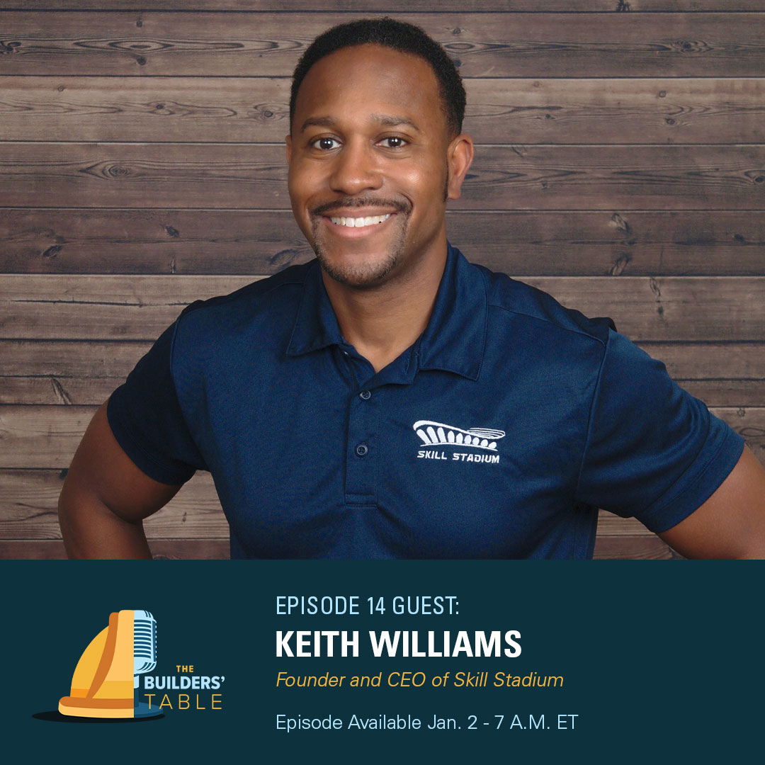 NCCER's tweet image. Keith Williams, Founder and CEO of @SkillStadium, joins The Builders’ Table Podcast this week to discuss what led him to create Skill Stadium and how it helps match job seekers and employers in the skilled trades with a focus on video content.

Listen now: buzzsprout.com/2049066/118714…