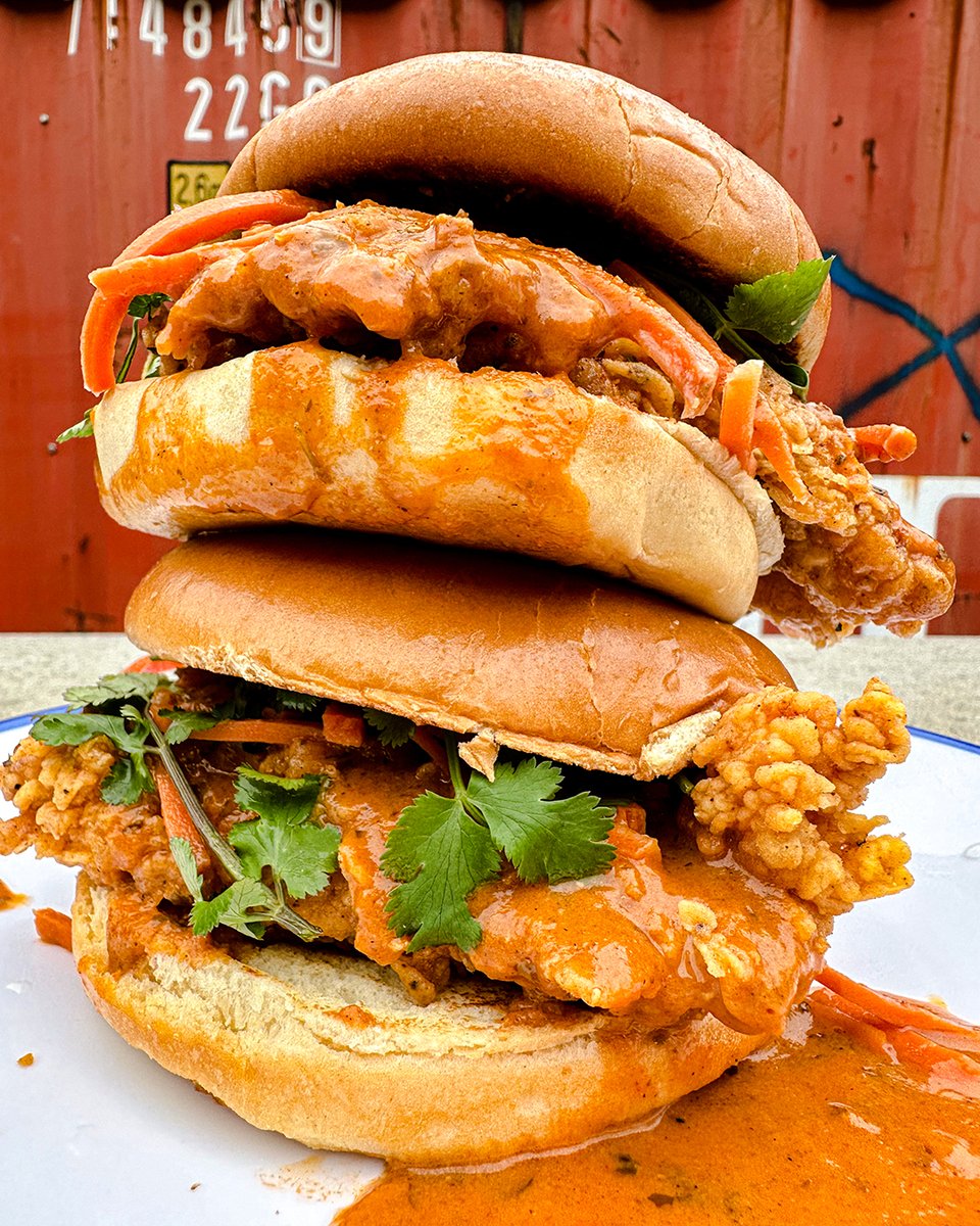 🥵 Warm up with this spicy Tikka Masala fried chicken sandwich. Available hot dipped or classic fried; either way is spicy, tangy, and delicious.