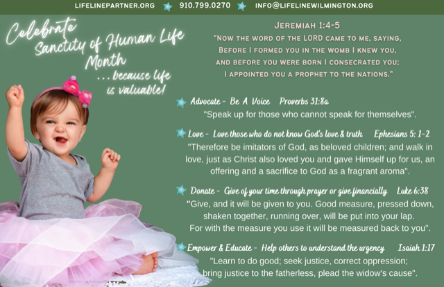 CFNoBC's tweet photo. Did you know that January is Sanctity of Human Life month?  Join our ministry partner, Life Line Pregnancy Center, with these tips to celebrate and advocate. https://t.co/OmN7awxuju