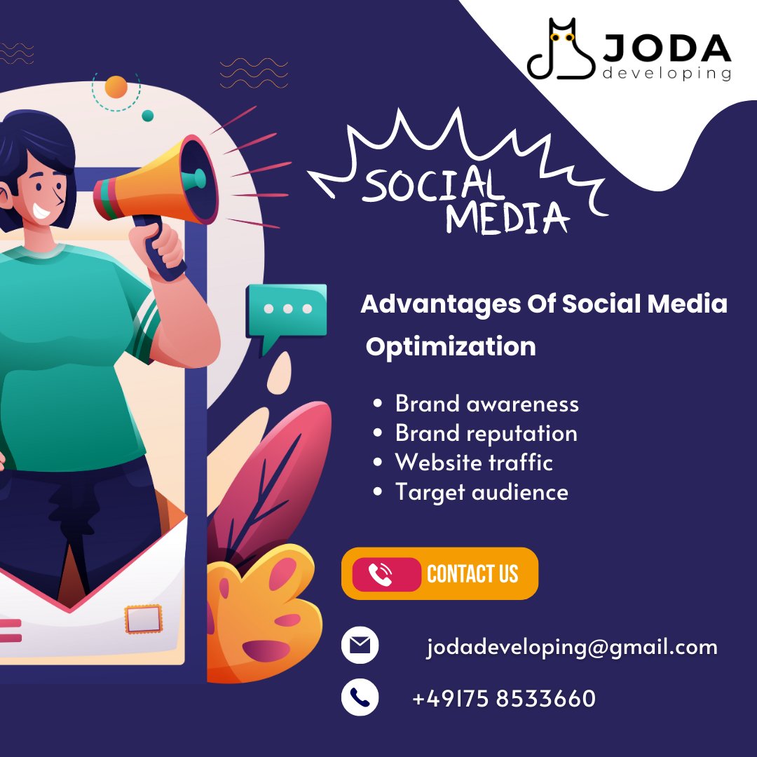 jodadeveloping's tweet photo. Social media has become an important part for businesses, especially small businesses. Here are a few of the advantages to using social media for your company. For more query please visit at https://t.co/CV3HceCGLa 

#smo #smm #socialmediamarketing #socialmedia  #seo #branding https://t.co/ZYrDhF8bdH