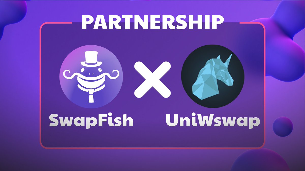 SwapFishFi's tweet photo. Newest PARTNERSHIP on our $FISH radar π
We are now PARTNERS with @uniwswap π¦π€
Check them out π https://t.co/k8n2qVxDMb
#SWAPFISH #UNIWSWAP #UNIW $FISH https://t.co/Vmoxdj3fwX