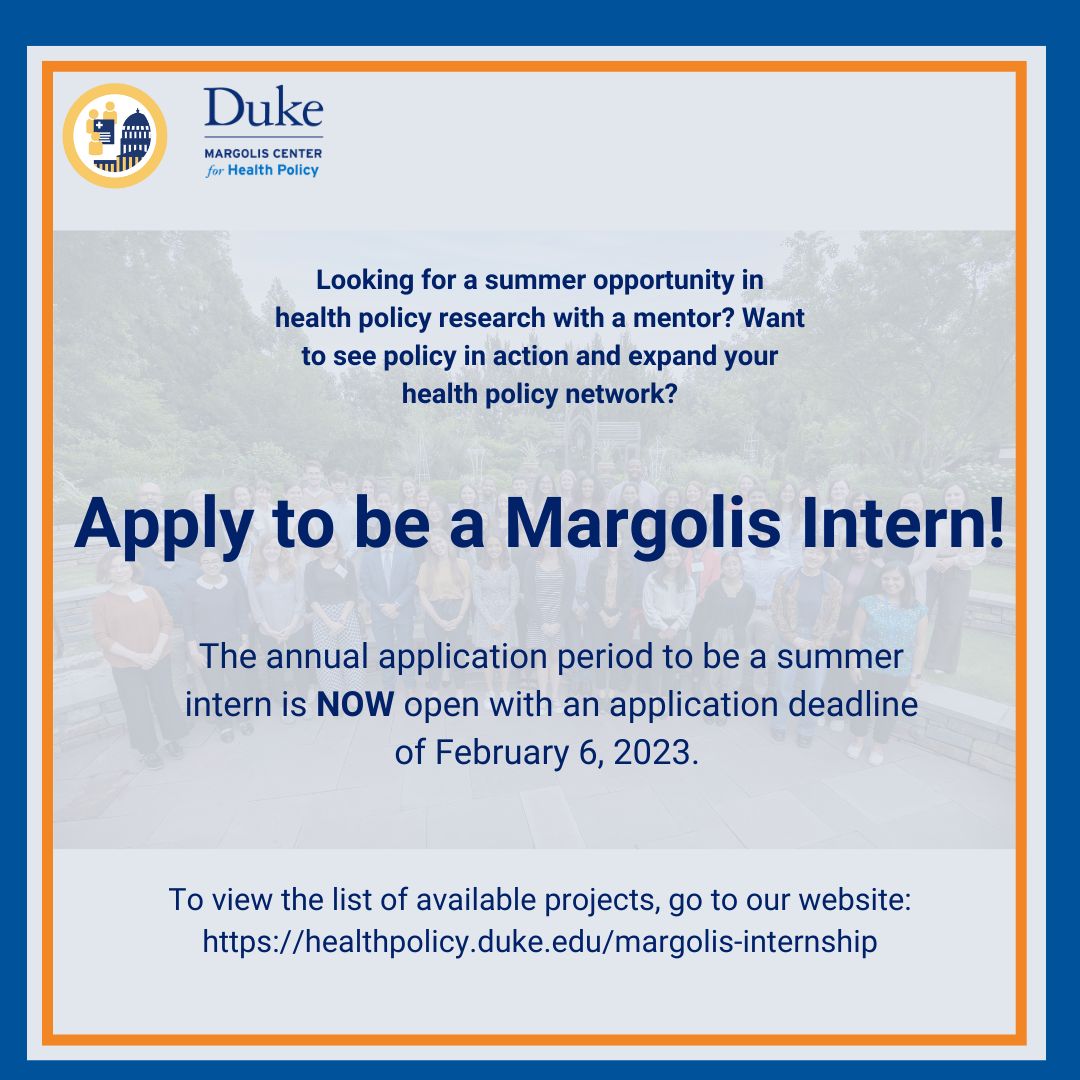 DukeMargolis's tweet photo. The annual application period to be a summer intern is NOW open, with an application deadline of February 6, 2023. Don’t miss out on this exciting summer opportunity! To view a list of projects, please visit https://t.co/MLZorgKpNK for the application! https://t.co/aqdKsh6zSK