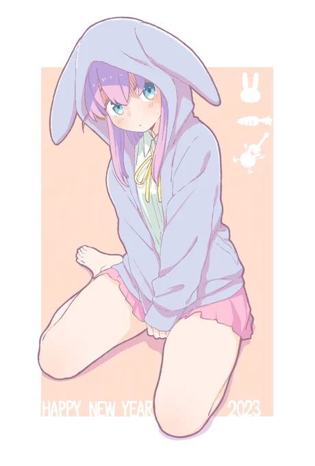 お年賀絵!ネタがなくてぼっちちゃんに来てもらいました。今年もお仕事がんばります～ 