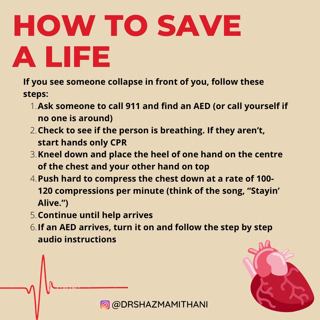 DrShazmaMithani's tweet photo. This content was too important to keep exclusive to my Instagram page. 

https://t.co/j7QRd2zctg 

#cpr #firstaid #aed #lifesupport #savealife #cardiacarrest #suddencardiacarrest #suddencardiacdeath #chestcompressions #damar #damarhamlin https://t.co/wFCg3SzHeI