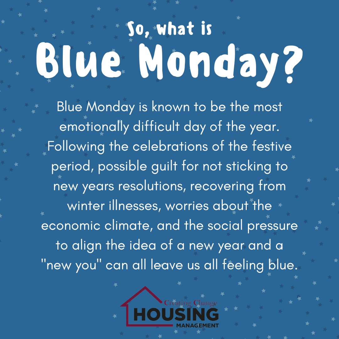 _CCHousing's tweet photo. 💙 Today is Blue Monday - recognised across the nation as the most emotionally difficult day of the year. 💙

🗣🧠Please remember that you can always reach out and speak to somebody if you are in need of mental health support.🧠🗣

#CCHM #CreatingChange #BlueMonday #MentalHealth https://t.co/Lsf1dPBIpK