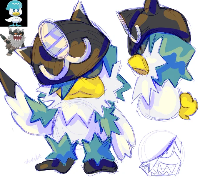 made a pokemon fusion for ol times sake. very rough but i think big hat silly duck sweeps#pokemon #pokemonfusion 