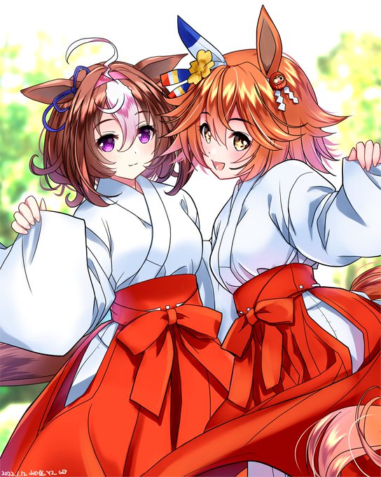 きっとフクキタル実家の神社ではこんな風景が見られてるよ(再掲)#ウマ娘 