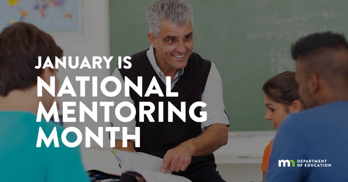 MnDeptEd's tweet image. January is National Mentoring Month! The recognition aims to unify and expand the mentoring movement. Thank you to everyone who mentors students in Minnesota! #MentoringMonth #MentoringAmplifies
