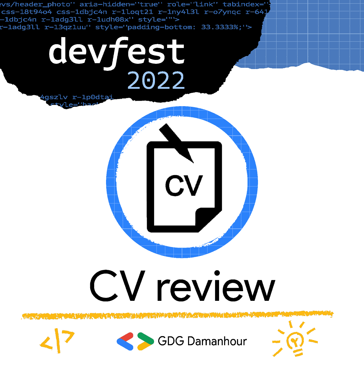 GDGDamanhour's tweet photo. We are back with a special surprise, which is the CV review.
Register your CV here: https://t.co/FlJyWKLQpB
don't forget to RSVP: https://t.co/ej88gB9sbn
Follow us and stay tuned for our Devfest tomorrow
#GDG_Damanhour #googleddevelopers #DevFest #DevFest2022 https://t.co/tM5LsNBE95