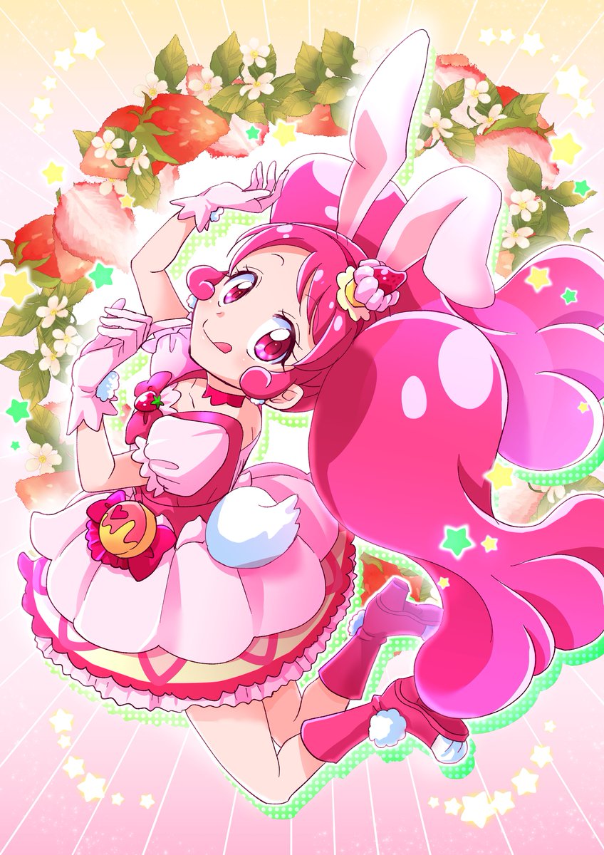 プリキュア 友達に送る用の寒中見舞いのイラストやっと描けた 寒中見舞いというより年賀っ ハッピー のイラスト