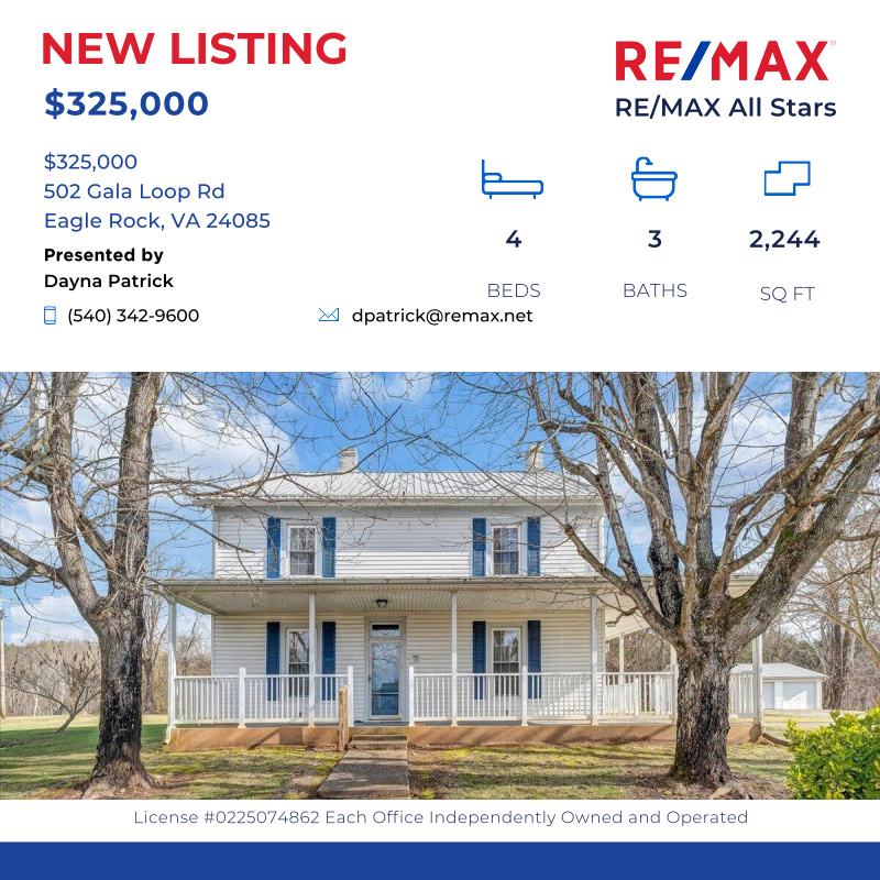 PatrickTeam's tweet image. Hurry to see this Lovely Farmhouse with Welcoming Wrap-around concrete Porch, and upper back porch with bedroom access.  Thoroughly renovate...

Click here for details:
remax.com/VA/EAGLE-ROCK/…