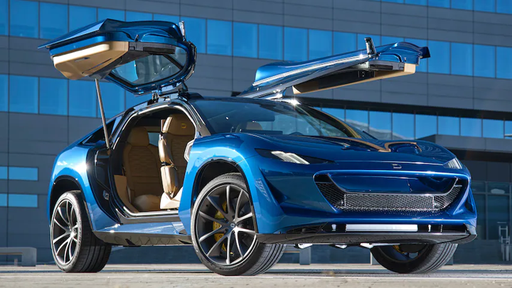 deandrako's tweet photo. We have launched our Drako Dragon all-electric hyper-luxury SUV, with a 420-mile range, 500kW fast charging, 200+ mph, and 0 to 60 mph in 1.9 seconds. Its 2,000 HP quad motor powertrain has nanosecond responsiveness.  Seats 5 passengers. Full carbon fiber structure. $290,000. https://t.co/rmSFNl5bYa