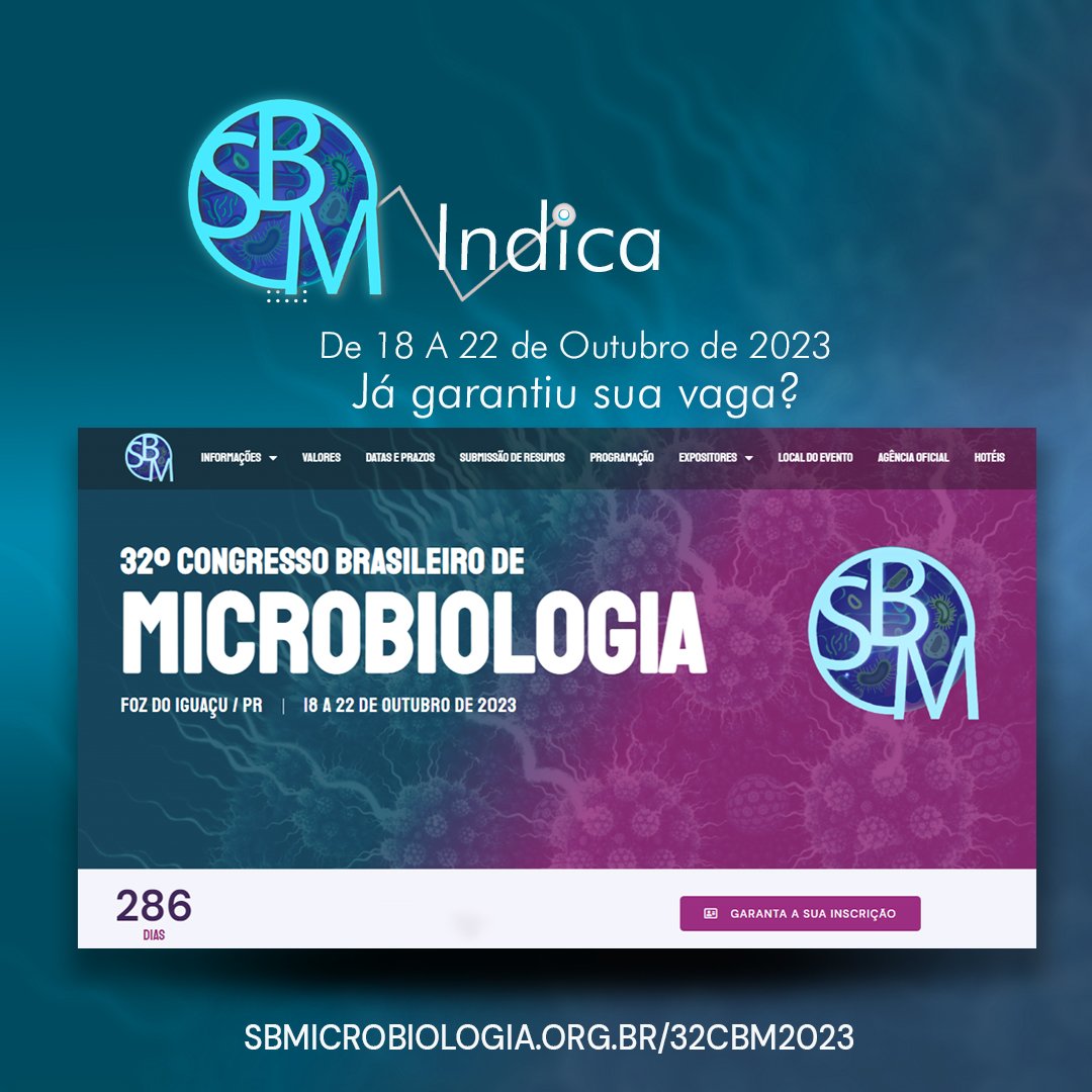 SociedadeSbm's tweet image. 2023 é um ano muito especial para nós!❤️🎉👏

⌛Faltam 286 dias para realização do maior evento de microbiologia do Brasil!🧫🧬

📍Este ano, em especial, será uma edição muito marcante, pois estaremos juntos presencialmente, em Foz do Iguaçu📍
sbmicrobiologia.org.br/eventos/32o-co…
