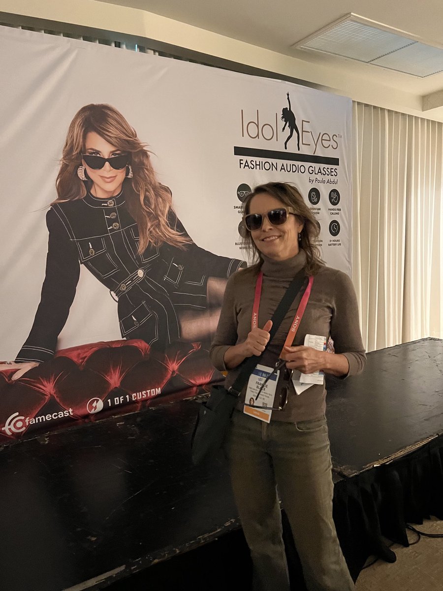 francieblack's tweet image. ⁦@PaulaAbdul⁩ love your #idoleyes #Fashion #audio #glasses light weight, awesome sounds, great styles #CES2023