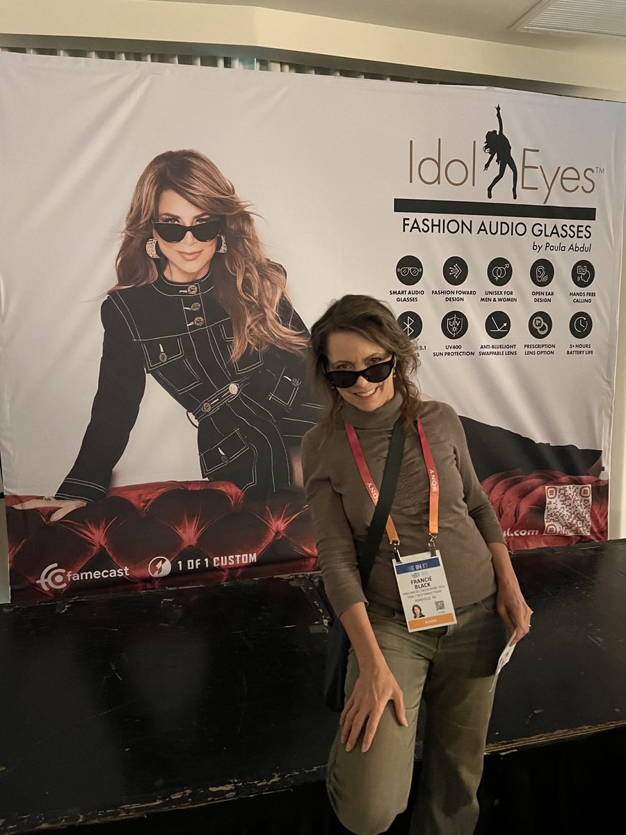 francieblack's tweet image. ⁦@PaulaAbdul⁩ love your #idoleyes #Fashion #audio #glasses light weight, awesome sounds, great styles #CES2023