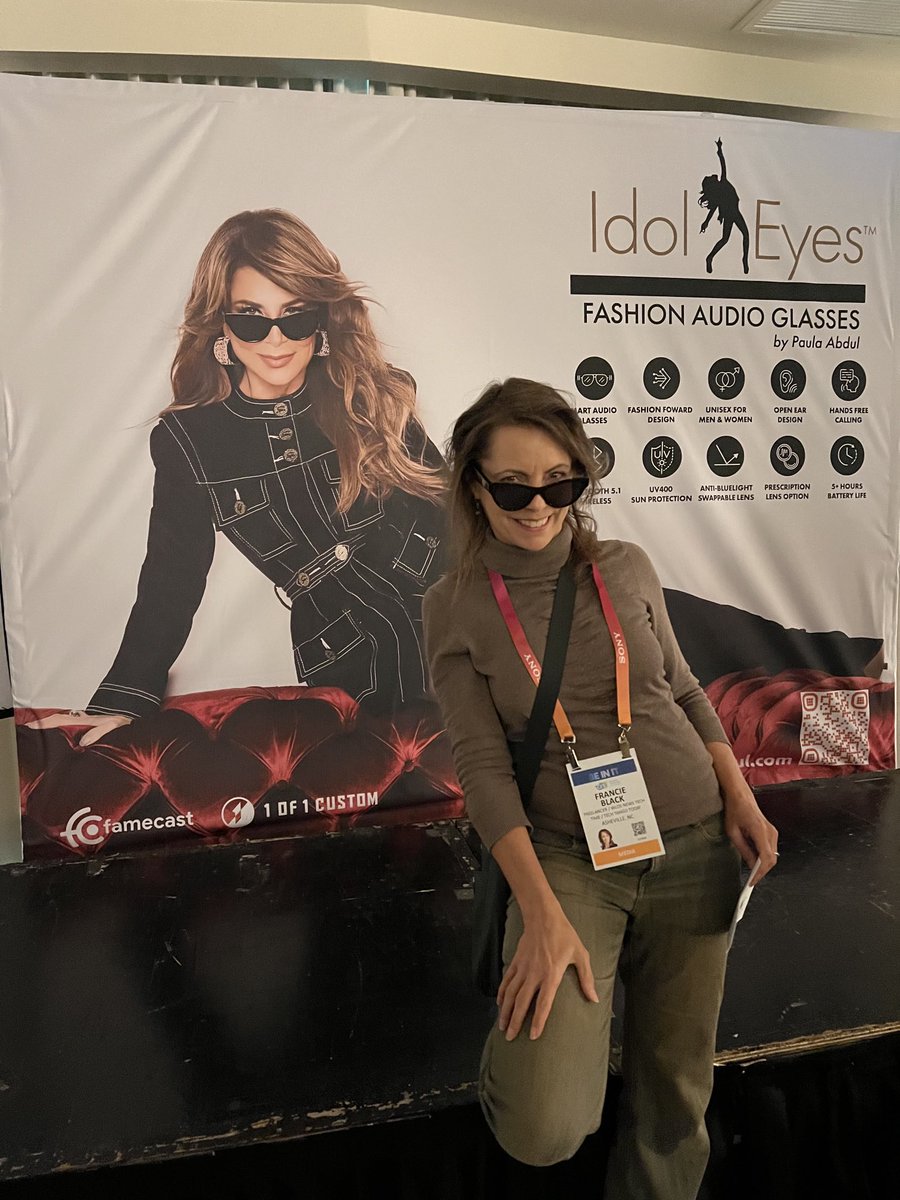 francieblack's tweet image. ⁦@PaulaAbdul⁩ love your #idoleyes #Fashion #audio #glasses light weight, awesome sounds, great styles #CES2023