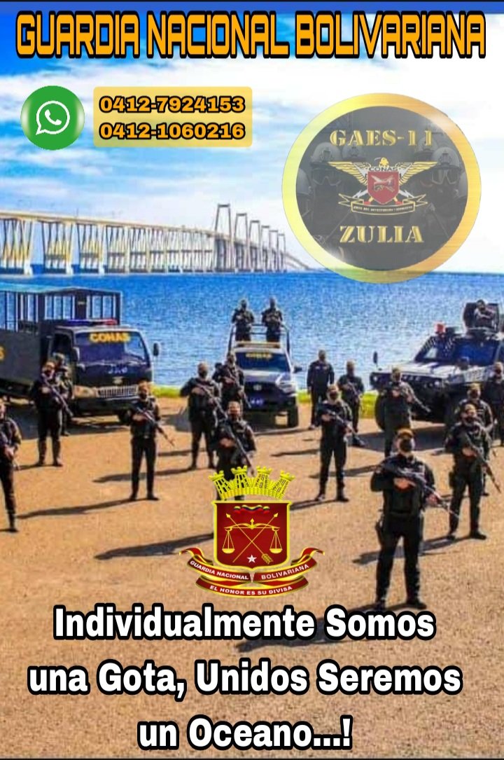 11Zulia's tweet photo. #4Ene ||

INVICTOS POR LA PATRIA!!! 🇻🇪
Centinelas de nuestra digna y gloriosa Guardia Nacional Bolivariana, garantes de Paz y Soberanía Inexpugnable! 👊

#BoliviaHaceJusticia
@zulia_gnb https://t.co/o7xqFwjyF3