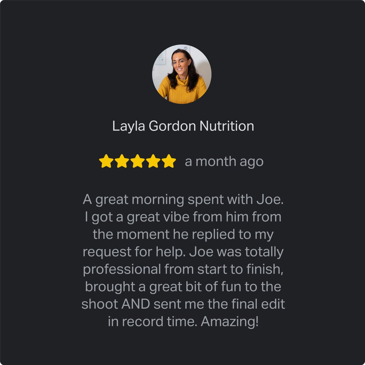 JoeKindful's tweet photo. Thank you Layla for your kind review 🙏🏽 https://t.co/SNt1maPFIL