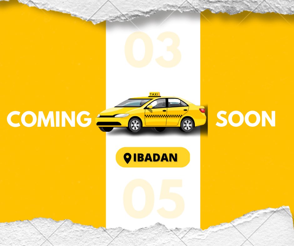 The next chapter in the #cab story is about to be told. Don’t miss out—get ready for a new adventure in #Ibadan.

#Ibadan #Nigeria #Cab #ibadanmua #Taxi #travel #cabservice #taxiservice