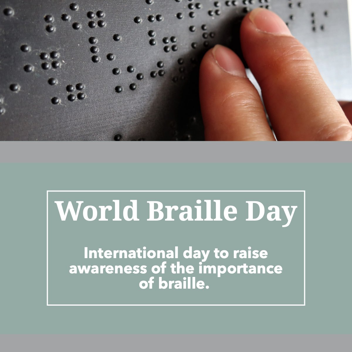 PCFLHomes's tweet photo. Today we celebrate inclusive design with World Braille Day 🙌. 

This incredible writing system was invented by Louis Braille in 1806. 

#worldbrailleday    #braille    #finger    #dots    #blue    #green    #grey    #awareness    #important https://t.co/RB0aVHt260