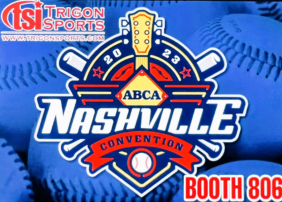 TrigonSports's tweet photo. Nashville here we come!
Be sure to come by and see us this week at @ABCA1945 in Booth 806.
Show specials, free swag, and some of the best ⚾️ equipment available!
#ABCA2023 #MakeWinningPossible https://t.co/ZyVTmIoIi4